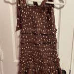 These Three Boutique  Brown Polka Dot Ruched Dress Photo 0