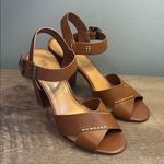 Crown Vintage Tan High Heel Sandals Size 6.5M Brown Photo 0
