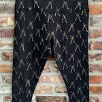 Beyond Yoga  Black Champagne Glass Power Shine Celebrations 7/8 Leggings, 2X Photo 0