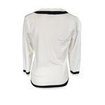 Tahari white and black pullover v-neck 3/4 sleeve sweater women's size small Photo 3