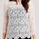 Altar'd State NWT Altar’d State Grace Blouse Sheer Ivory Cream Lace Top Women’s Size Small NEW Photo 13