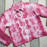 Love Shack Fancy Adelade Hibiscus Hand Dye Pink Oversized Quilted Jacket Medium Photo 9