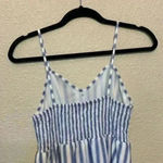 Angashion blue white stripe dress sz M nautical preppy teacher casual buttons Photo 4