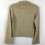 Lafayette 148 Tan Braided Trim Long Sleeve Sweater XSP Photo 3