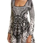 NEW $595 Cara Cara Lillia dress in black scroll terrace long sleeve chic romance Photo 2