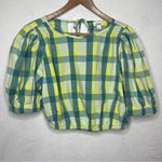 a.n.a  New Approach Gingham Plaid Green crop top size medium Photo 1