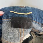 Saint Laurent YSL Mid Rise Cutoff Fray Denim Shorts Photo 4