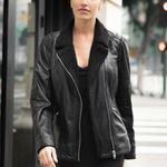 Mauritius Gila lamb leather faux sherpa lined motorcycle jacket size US 6 small Photo 17