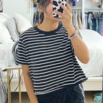 H&M white & black stripped crop top Photo 0