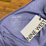 Nine West One Shoulder Ruffle Top Periwinkle Knit Sleeveless Womens Size XXL NWT Photo 3