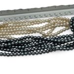 VINTAGE 50's Pearl Necklace Great Gatsby 2 Tone Multi layer knotted Art Deco Gray Photo 1