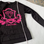 Juicy Couture  Sweatshirt Black with hot pink and rhinestones Women’s S Bling Photo 5