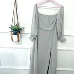 Lulus  Gray Off-the-Shoulder Maxi Dress 68303 Size XL Photo 2