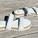 Marc Fisher  Jaimee White Leather Espadrille‎ Slide Sandals size  6 Photo 0