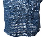 Magda Butrym Crochet Cotton Leather One Sleeve Mini Dress Navy size 36 / US 4 Blue Photo 8