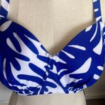 Kona Sol Women Coral Print Underwire Bikini Top Blue white swimwear New size 18 Photo 5