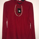 Marc New York New Holiday Red-  Gorgeous jellewed top Small Photo 0