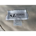 Vtg SL Fashions Cream Gold Lame Sparkly Formal Long Party Dress with Fringe 6 Photo 8