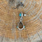 Aztec Pattern Sling Earrings with Turquoise Photo 2