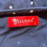 Vintage‎ Joanna Navy & White Polka Dot Robe Peignoir Puff Sleeve Retro Blue Size L Photo 6