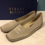 Stuart Weitzman ‎ tan-gold Cantina greige sheen slight wedge Women's size 7.5 Photo 8
