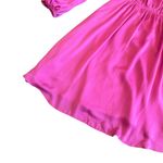 Kobi Halperin Stavy Pleated Smocked Mini Dress Satin Square Neck Size Small Pink Photo 4