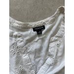 Torrid Blouse Womens 1 White Eyelet Boho Feminine Peasant Embroidered Scalloped Photo 4