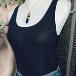 ZARA  Woman Basics Collection Black Shimmery Metallic One Piece Tank Bodysuit Photo 1