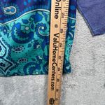 Dress Barn  Kaftan Blouse XL Blue Teal Paisley Overlay Poncho Boho Resort Batwing Photo 9