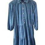 Gap Light Wash Puff Sleeve Denim Mini Shirtdress Dress Women's XS Photo 0
