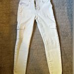 Free People Utility Cargo Jeans Raw Hem Neutral Off White Photo 0