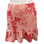 Missguided  Pink Red Floral Ruffle Hawaiian Tube Crop Skirt 2 Piece Set Size 2 Photo 3