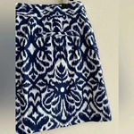 Tori Richard Ikat Navy and White Print Mini Skirt, Preppy Tennis Prep, Size 6 Photo 11