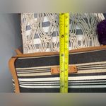 Fossil Avondale Satchel Tan Neutral Stripe Canvas w/ Leather Trim Photo 6