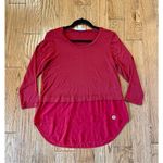 Michael Kors Michael  red crewneck blouse chiffon bottom size s Photo 7