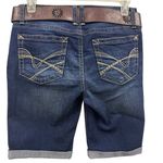 Wall Flower  Legendary Fit Bermuda Western Blue Jean Shorts with Rhinestone Belt 5 Photo 6