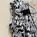 Vintage Black White Floral Jersey Fit Flare Dress M Conrad C Size M Photo 6