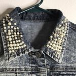 Wax Jean Wax jeans Acid wash bedazzled denim vest cutoff sleeves with pearls Photo 3