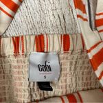 CAbi 6102 small cotton linen coral off white brunch top Photo 5