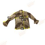 Studio Spa Sheer Animal Print Top, Women's Size 8, Vintage Begauze Brown Black Photo 3