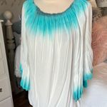 Altar'd State  White Top Blue Tie Dye Swim Coverup Flawy Bell Sleeve Womens S M L Photo 1