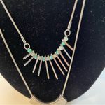 Banana Republic Elegant Silver and Turquoise 3 Layered 20” Necklace Photo 2