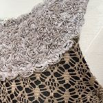 Vintage Crochet Sleeveless Top Small Tan Photo 3