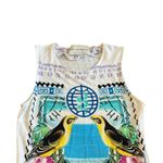 Mary Katrantzou Sleeveless Bodycon Sheath Dress Bird Bold Unique Size Small White Photo 5