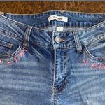 Refuge Distressed Capri Jeans with Floral Embroidery - size 4 Photo 5