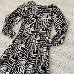 H&M Richard Allan x Calf Length Circle Skirt Midi Dress Black/Beige (Size 4) Photo 1