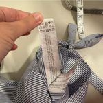 ZARA  Blue and White Striped Navy Lace Tie Front Blouse Size Medium EUC Photo 8