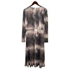 ZARA Snakeskin Long Sleeve V Neck Button Down Midi Dress Stretchy M Beige Brown Photo 11