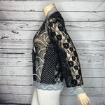 Dress Barn Woman Size 3X Floral Lace Polka Dot Sequin Zip Front Cardigan Jacket Photo 4