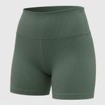 90 Degree by Reflex Green Biker Shorts M Ribbed High Waisted Athleisure Gym Yoga Size M Photo 0